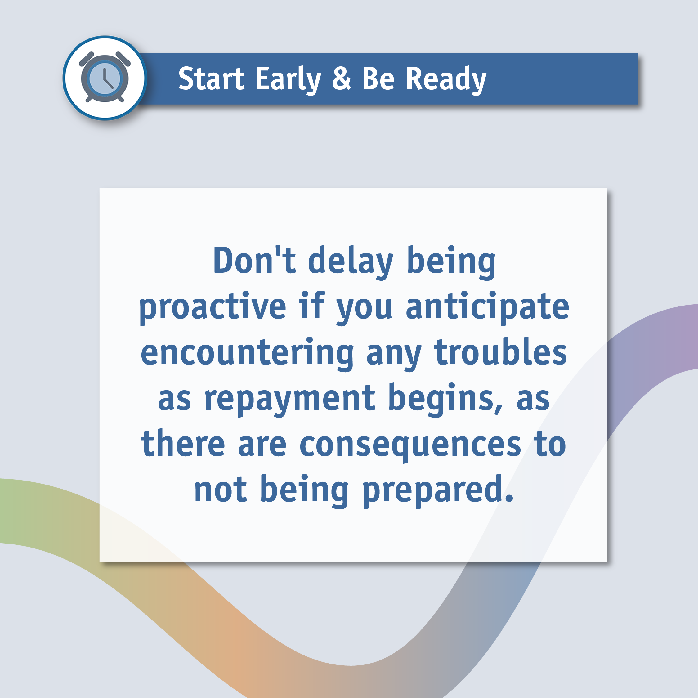 Start Early and Be Ready infographic
