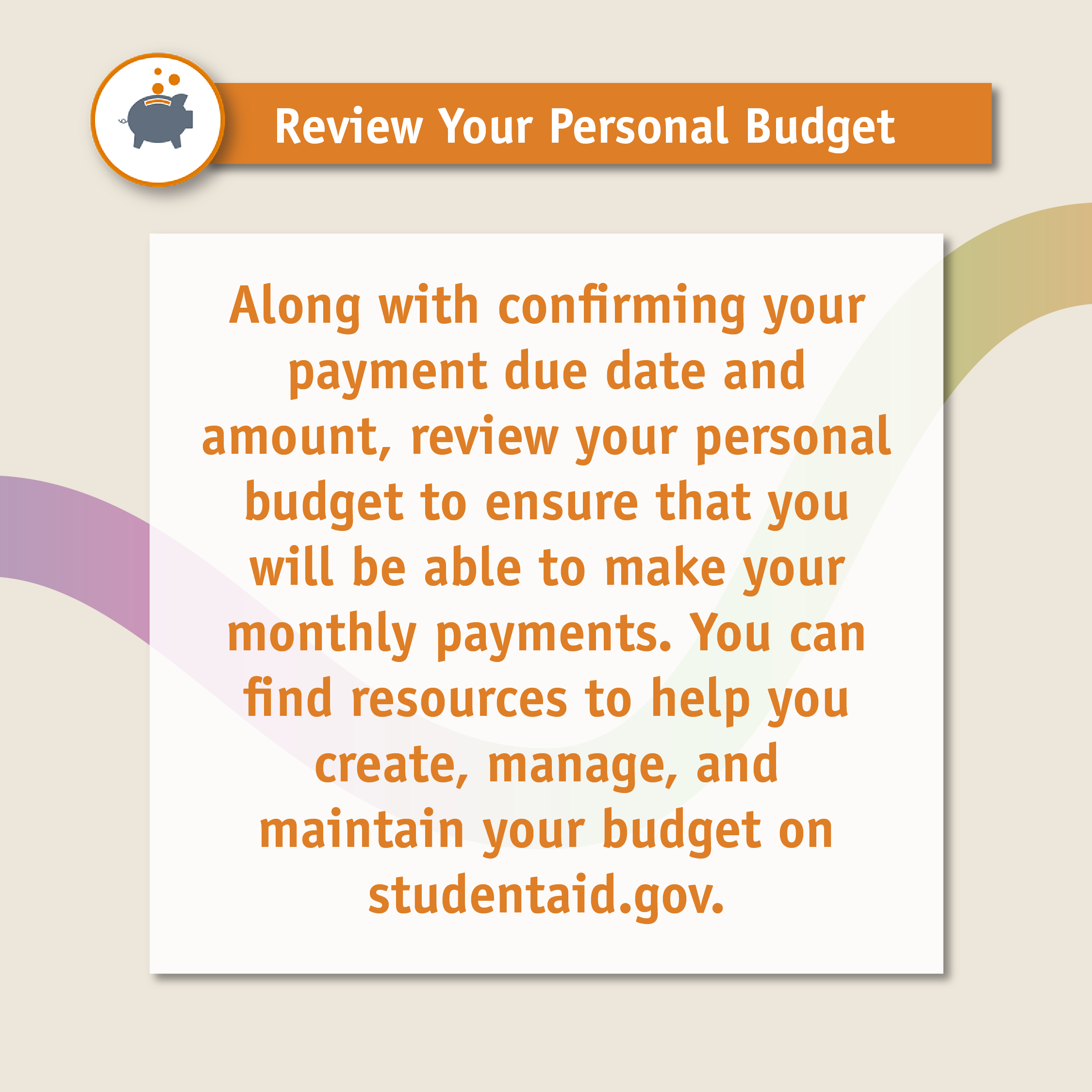 Review Your Personal Budget infographic